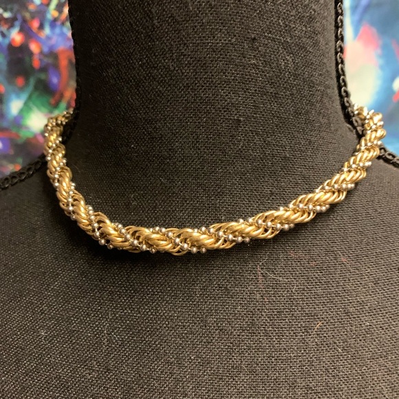 Gold Braided Choker Necklace - Picture 1 of 3
